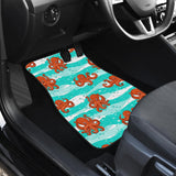 Octopuses Sea Wave Background Front Car Mats