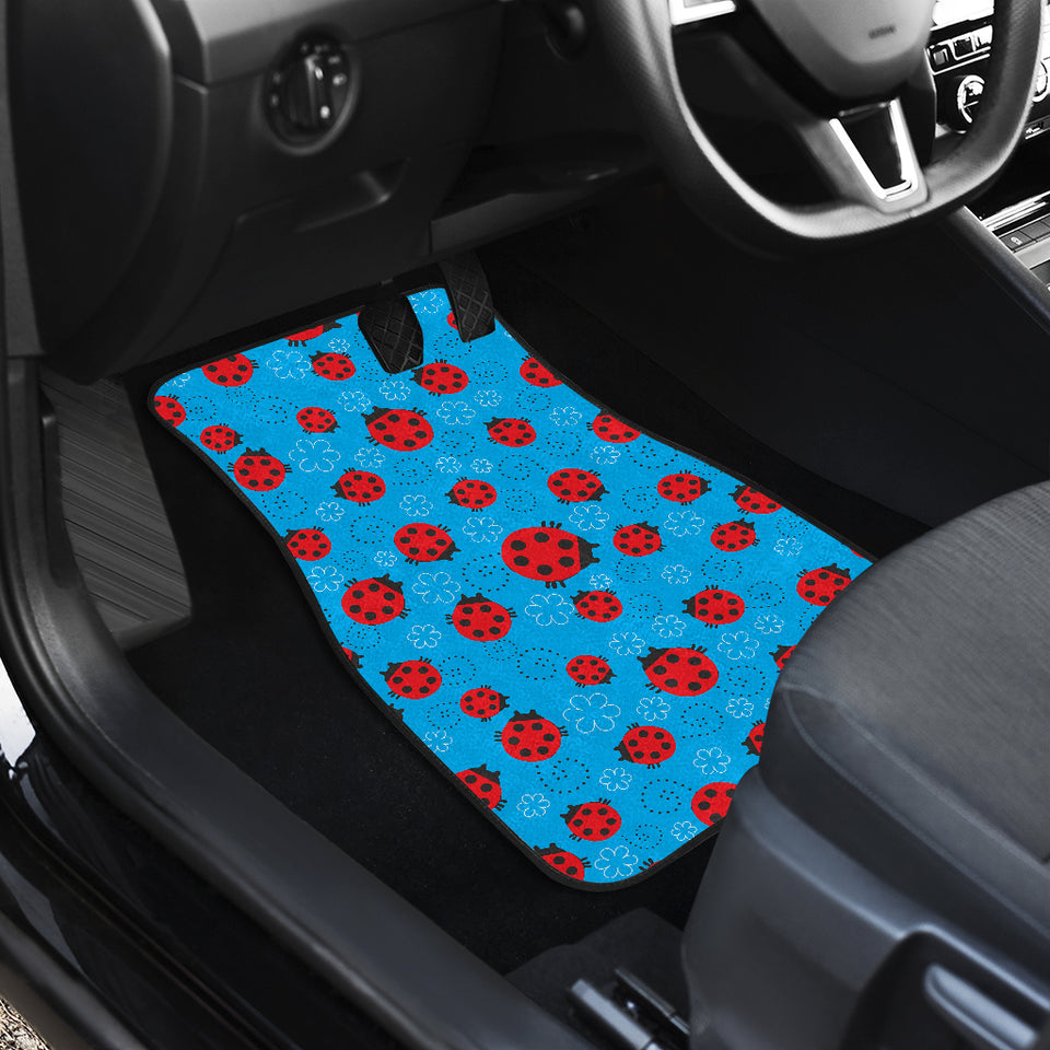 Ladybug Pattern Print Design 02 Front and Back Car Mats