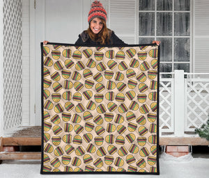 Hamburger Pattern Print Design 01 Premium Quilt