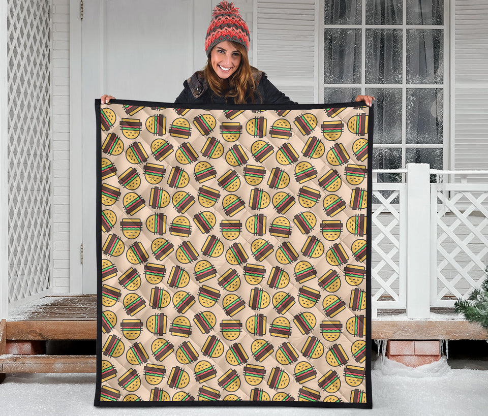 Hamburger Pattern Print Design 01 Premium Quilt