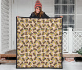 Hamburger Pattern Print Design 01 Premium Quilt
