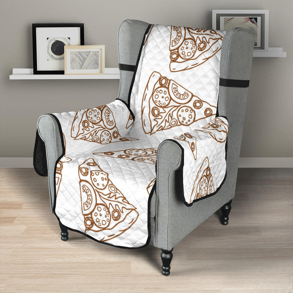 Hand drawn pizza pattern Chair Cover Protector