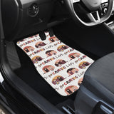 Camper Van Pattern Print Design 01 Front and Back Car Mats