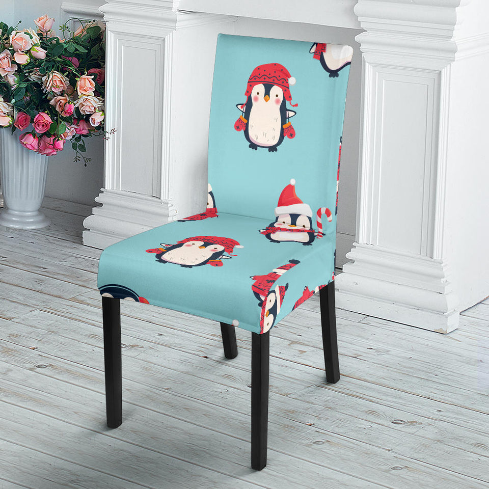 Cute Penguin Christmas  Design Pattern Dining Chair Slipcover