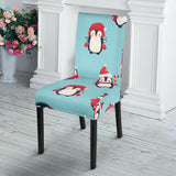 Cute Penguin Christmas  Design Pattern Dining Chair Slipcover