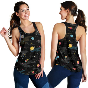 space pattern Women Racerback Tank Top