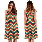Zigzag  Chevron Colorful Pattern Sleeveless Midi Dress