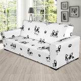 Cute French Bulldog Paw Pattern Sofa Slipcover