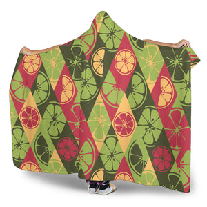 Cool Geometric Lime Pattern Hooded Blanket