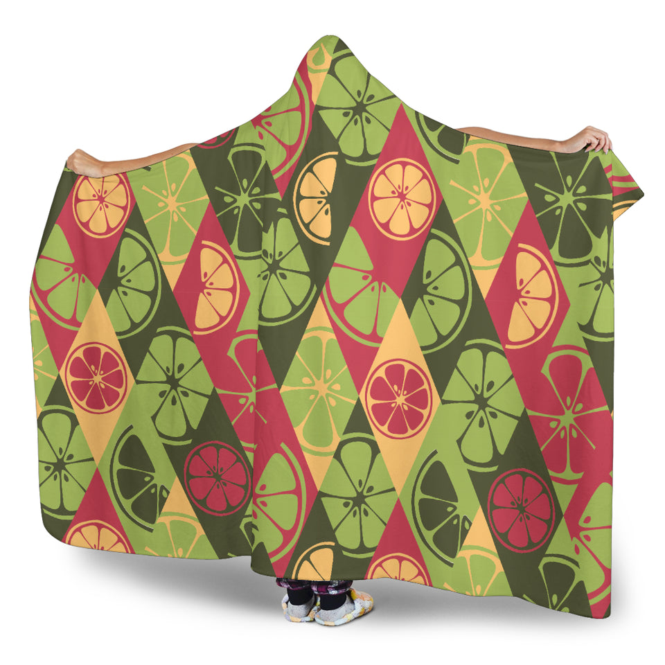 Cool Geometric Lime Pattern Hooded Blanket