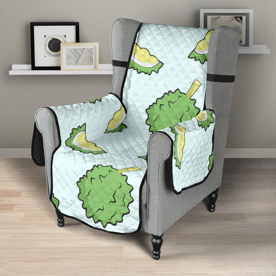 Durian pattern blue background Chair Cover Protector