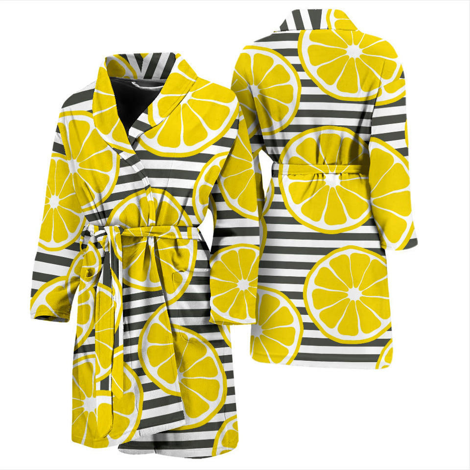Slice Of Lemon Design Pattern Men'S Bathrobe