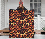 Fire Flame Dark Pattern Premium Quilt