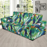 Colorful Parrot Exotic Flower Leaves Sofa Slipcover