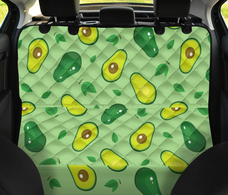 Avocado Pattern Green Background Dog Car Seat Covers