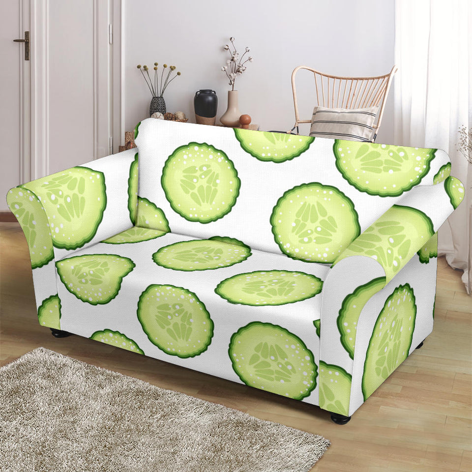 Cucumber Slices Pattern Loveseat Couch Slipcover