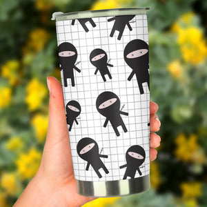 Ninja Pattern Plaid Background Tumbler