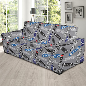 Skate Board Pattern Print Design 03  Sofa Slipcover