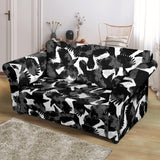 Crow Illustration Pattern Loveseat Couch Slipcover