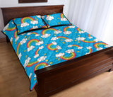 Rainbows Sky Clouds Pattern Quilt Bed Set