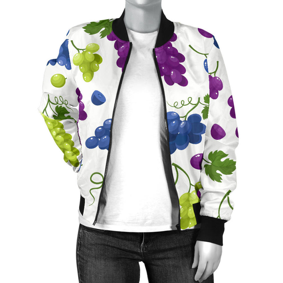 Grape Pattern Women'S Bomber Jacket