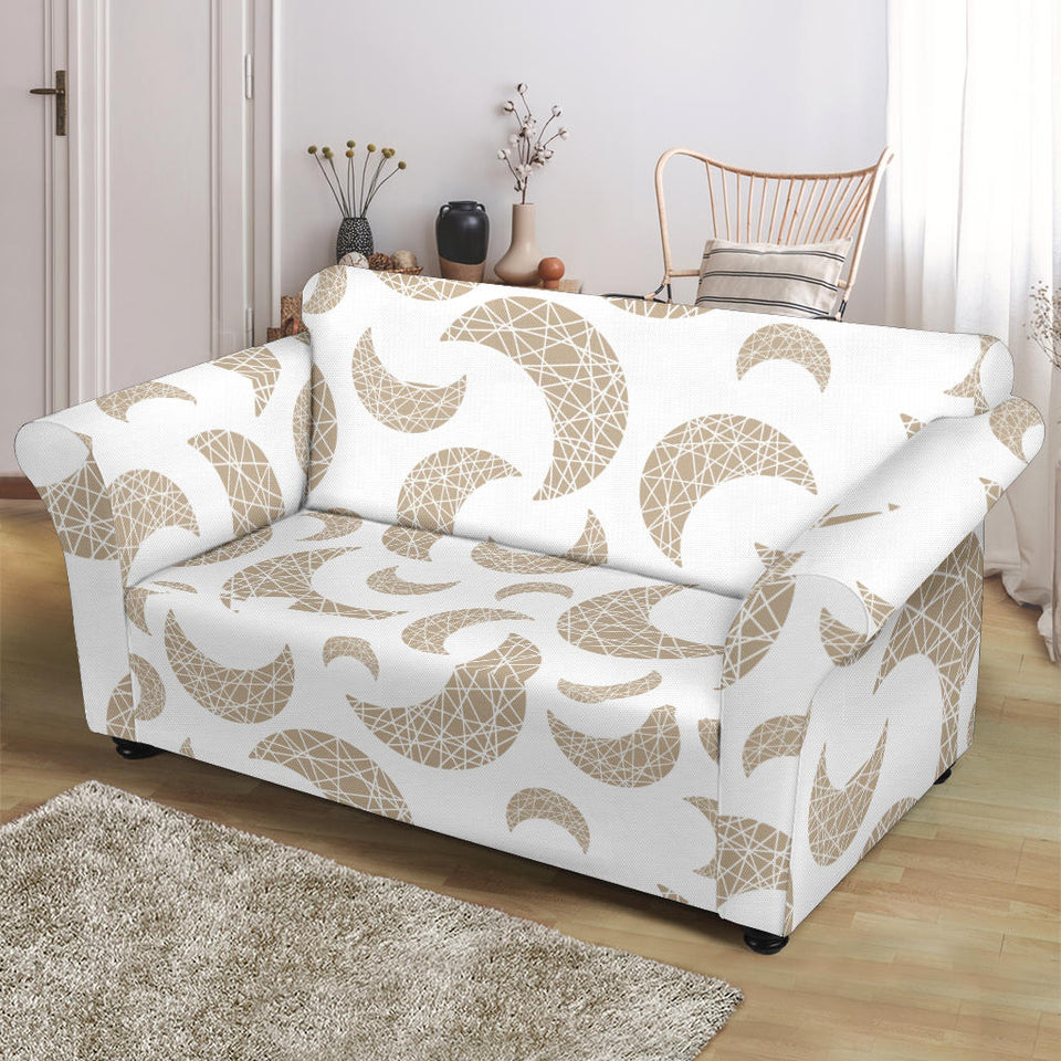 Cool Gold Moon Abstract Pattern Loveseat Couch Slipcover
