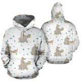 Cute Rhino Pattern Background Men Women Pullover Hoodie