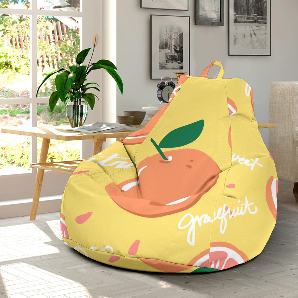 Grapefruit Yellow Background Bean Bag Cover