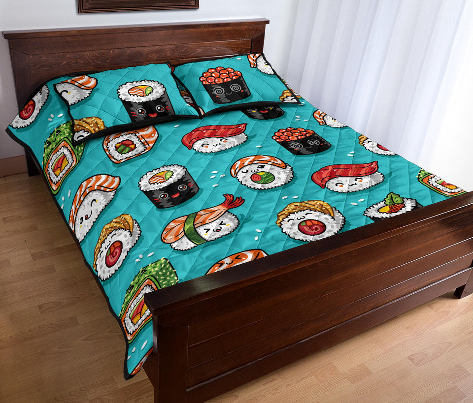 Cute sushi pattern Quilt Bed Set
