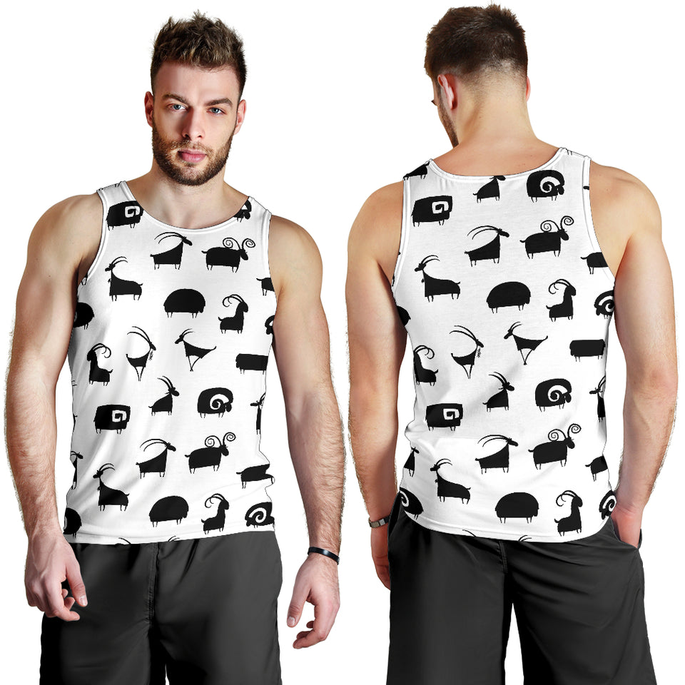 Goat ram pattern Men Tank Top