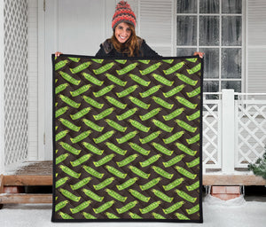 Green Peas Pattern Print Design 05 Premium Quilt