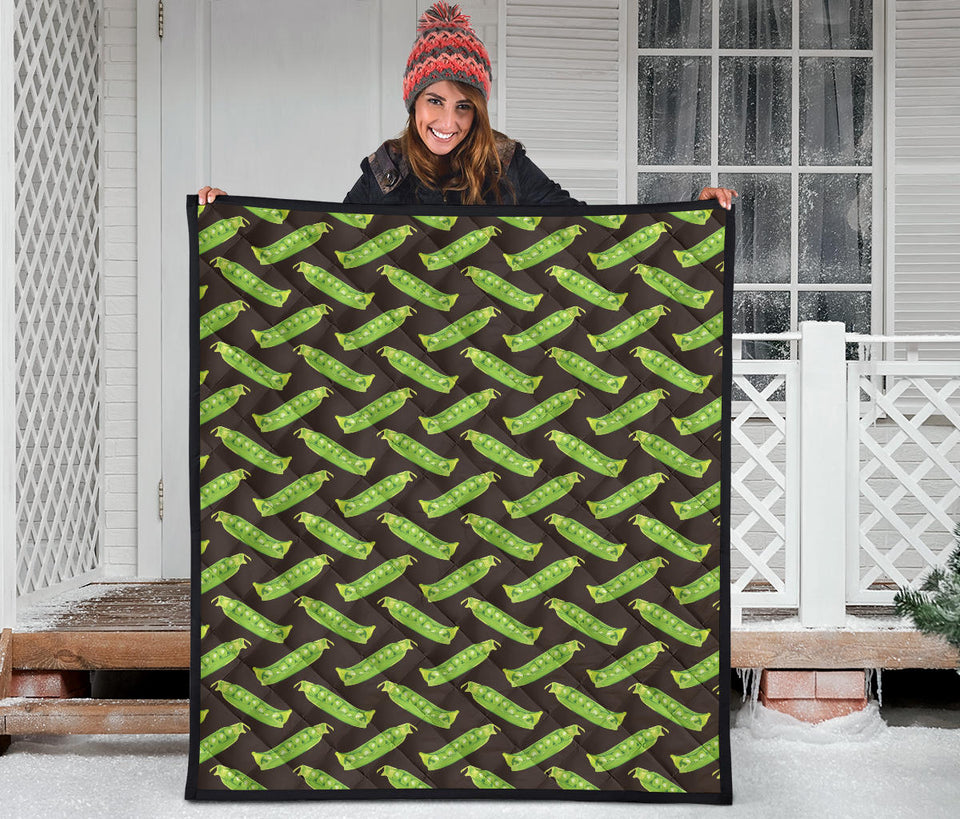 Green Peas Pattern Print Design 05 Premium Quilt