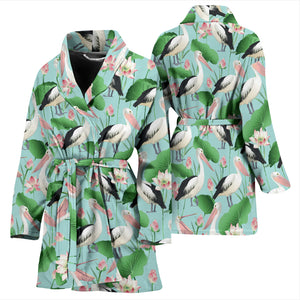 Pelican Pattern Print Design 01 Women's Bathrobe