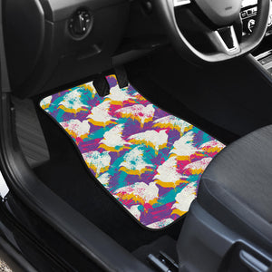 Colorful Crow Illustration Pattern Front Car Mats
