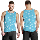 Snowflake pattern blue background Men Tank Top