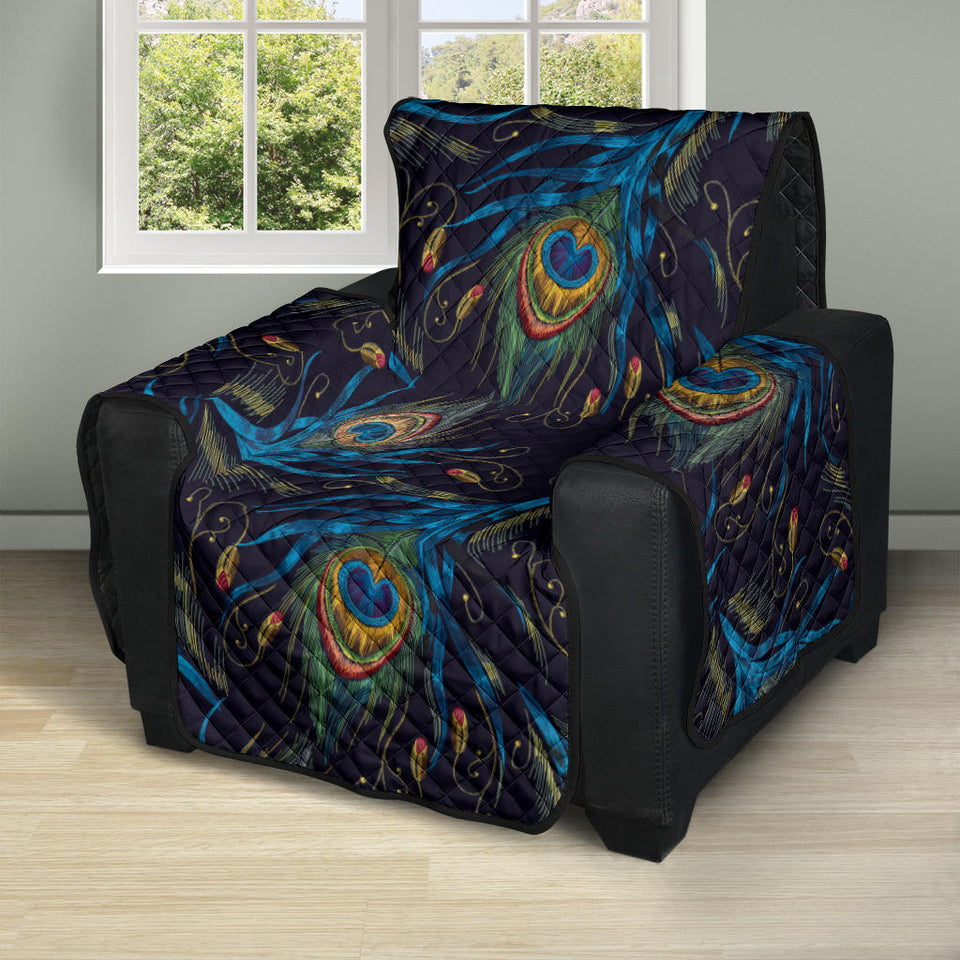 Beautiful peacock feather pattern Recliner Cover Protector