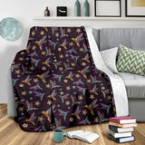 Hummingbird Pattern Print Design 04 Premium Blanket