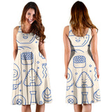 Cute Sushi Icon Pattern Sleeveless Midi Dress