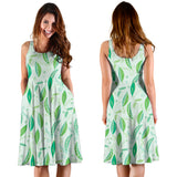 Green Peas Pattern Print Design 01 Sleeveless Midi Dress