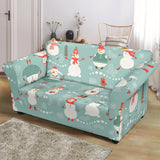 Cute Snowman Pattern Loveseat Couch Slipcover