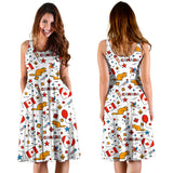 Canada Pattern Print Design 03 Sleeveless Midi Dress