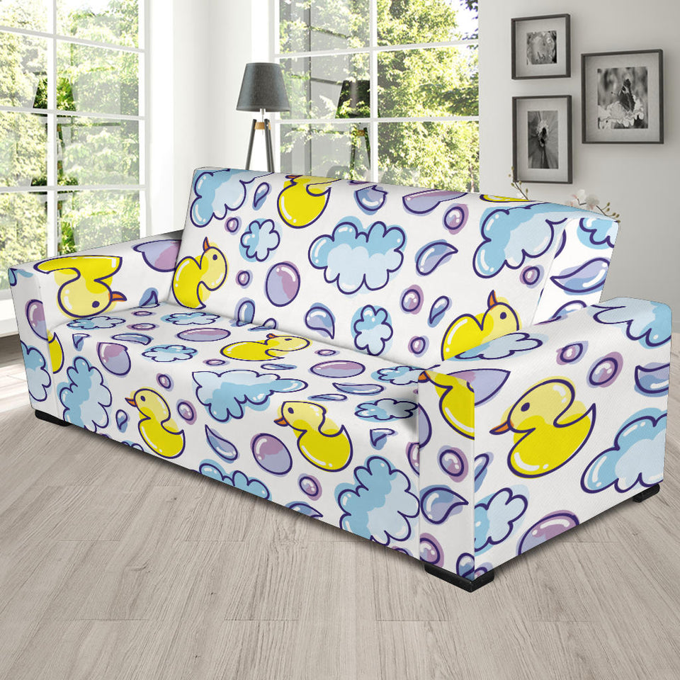 Duck Toy Pattern Print Design 01 Sofa Slipcover
