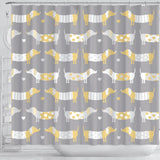 Cute Dachshund Dog Pattern Shower Curtain Fulfilled In US