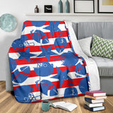 American Football Ball Star Stripes Pattern Premium Blanket