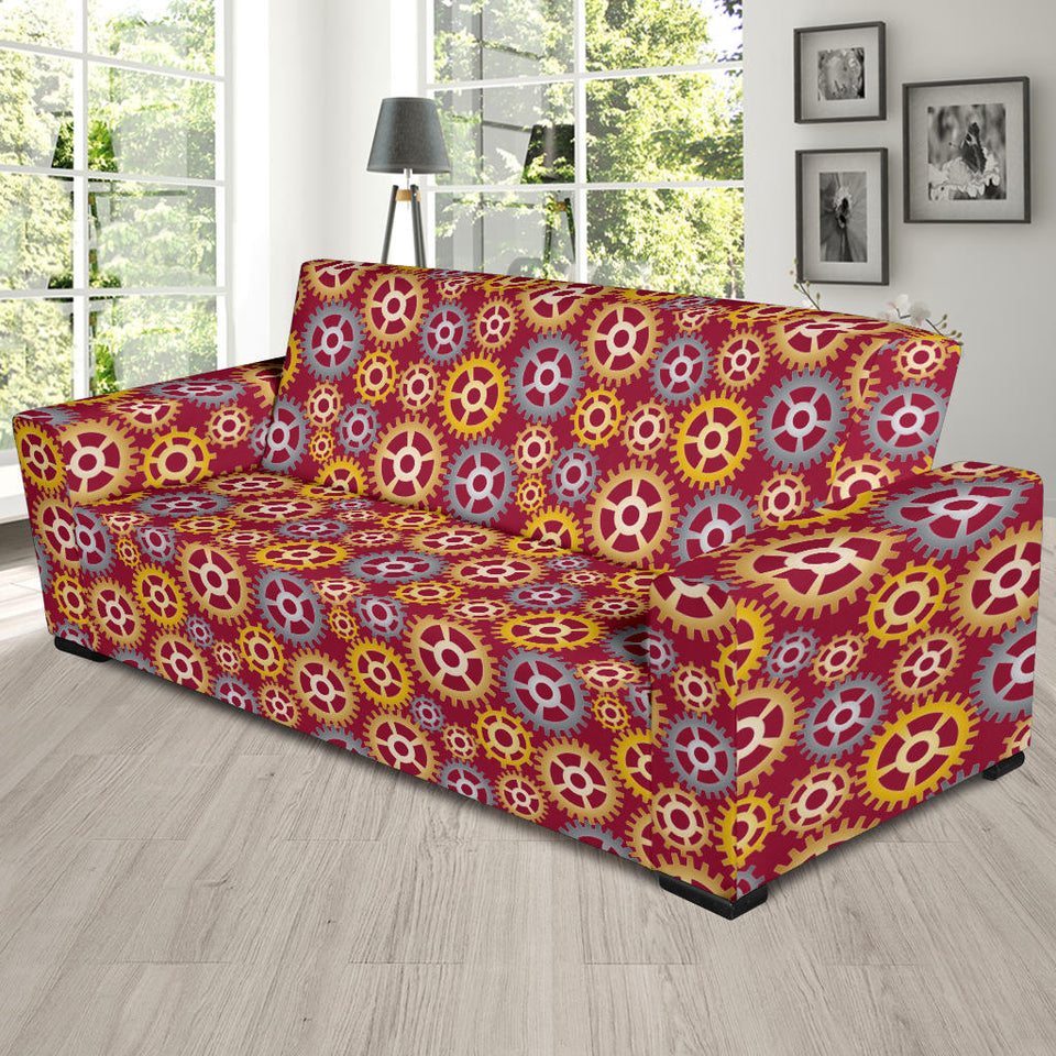 Gear Pattern Print Design 04 Sofa Slipcover
