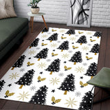 Christmas Tree Holly Snow Star Pattern Area Rug
