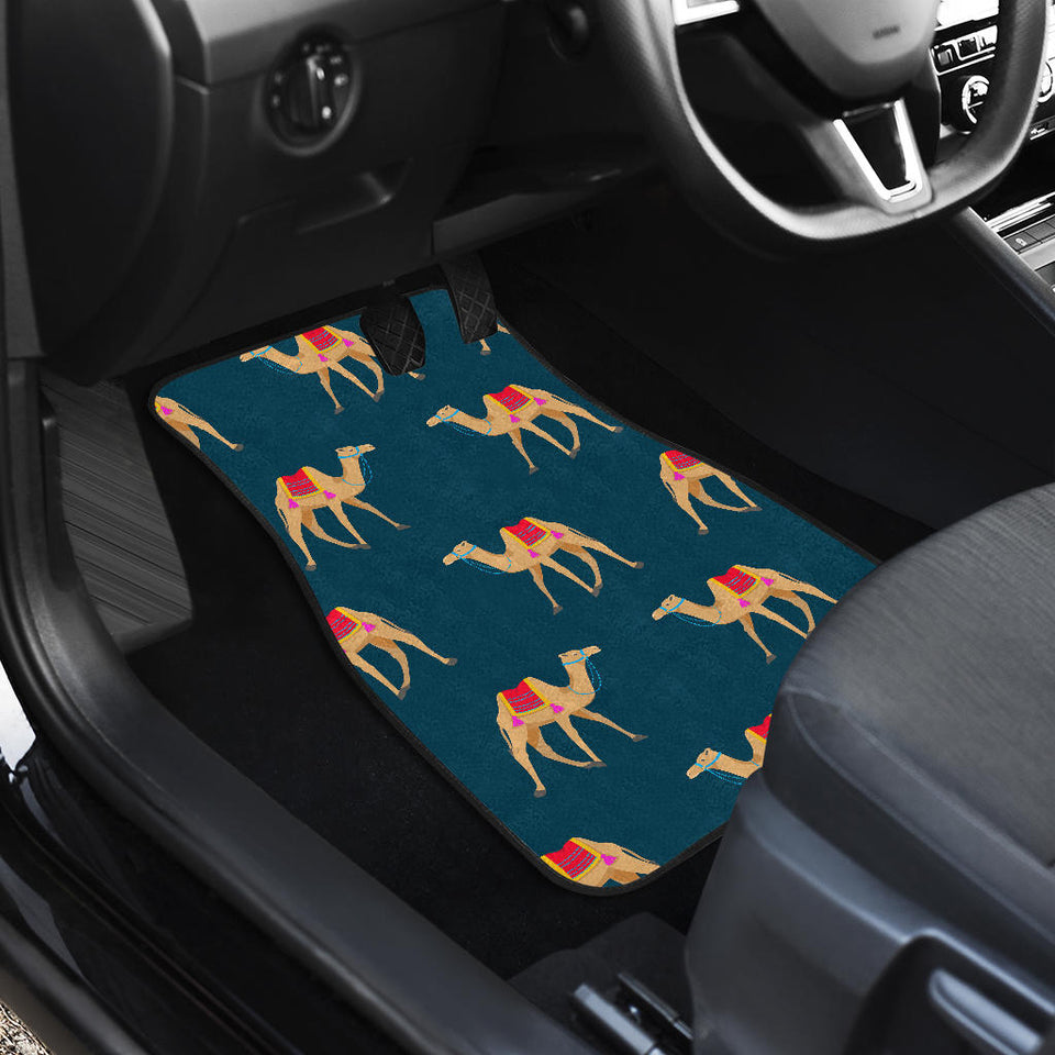 Camel Pattern Blue Blackground Front And Back Car Mats