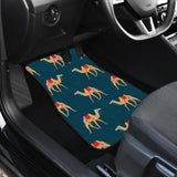 Camel Pattern Blue Blackground Front And Back Car Mats