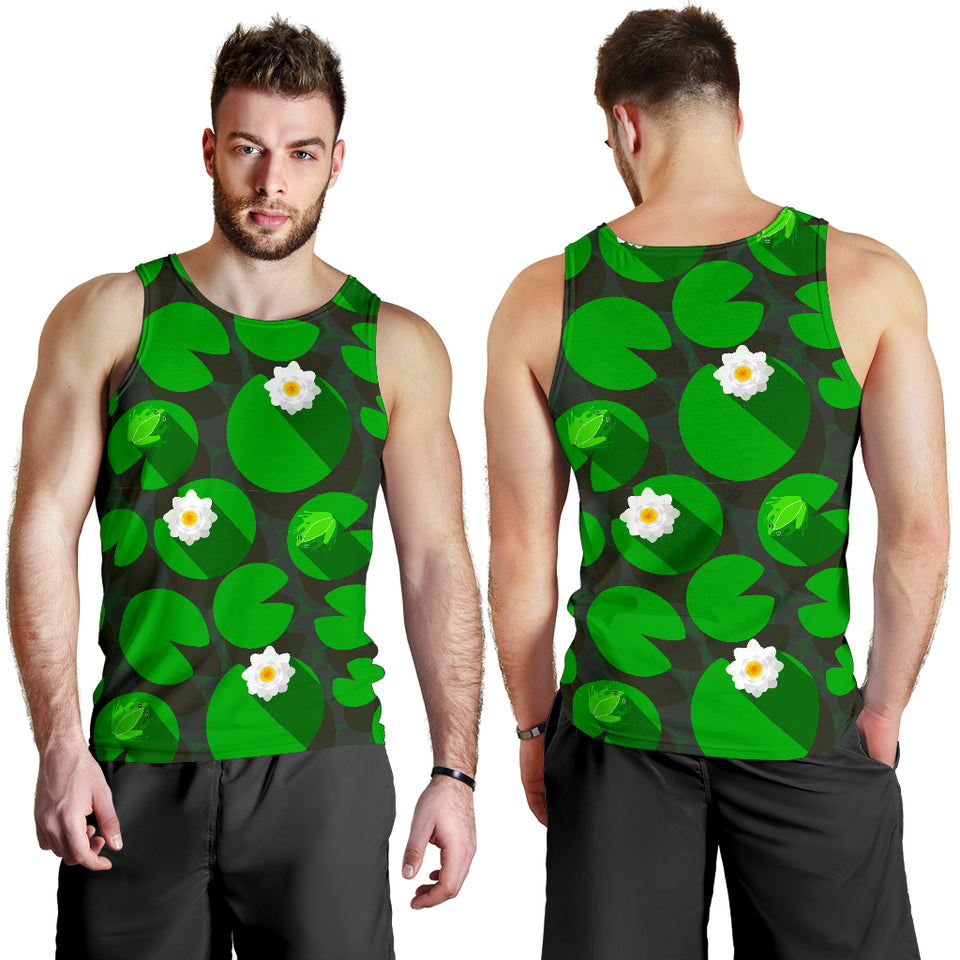 Frog waterlily pattern Men Tank Top