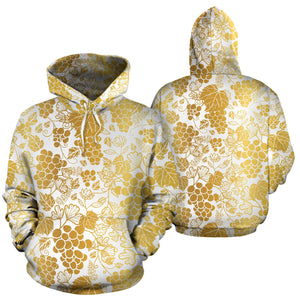 Gold Grape Pattern Men Women Pullover Hoodie